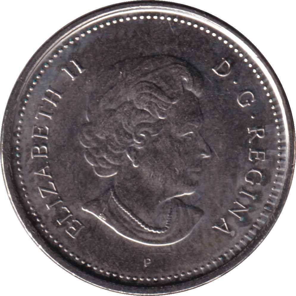 5 cents - Elizabeth II - Tête agée