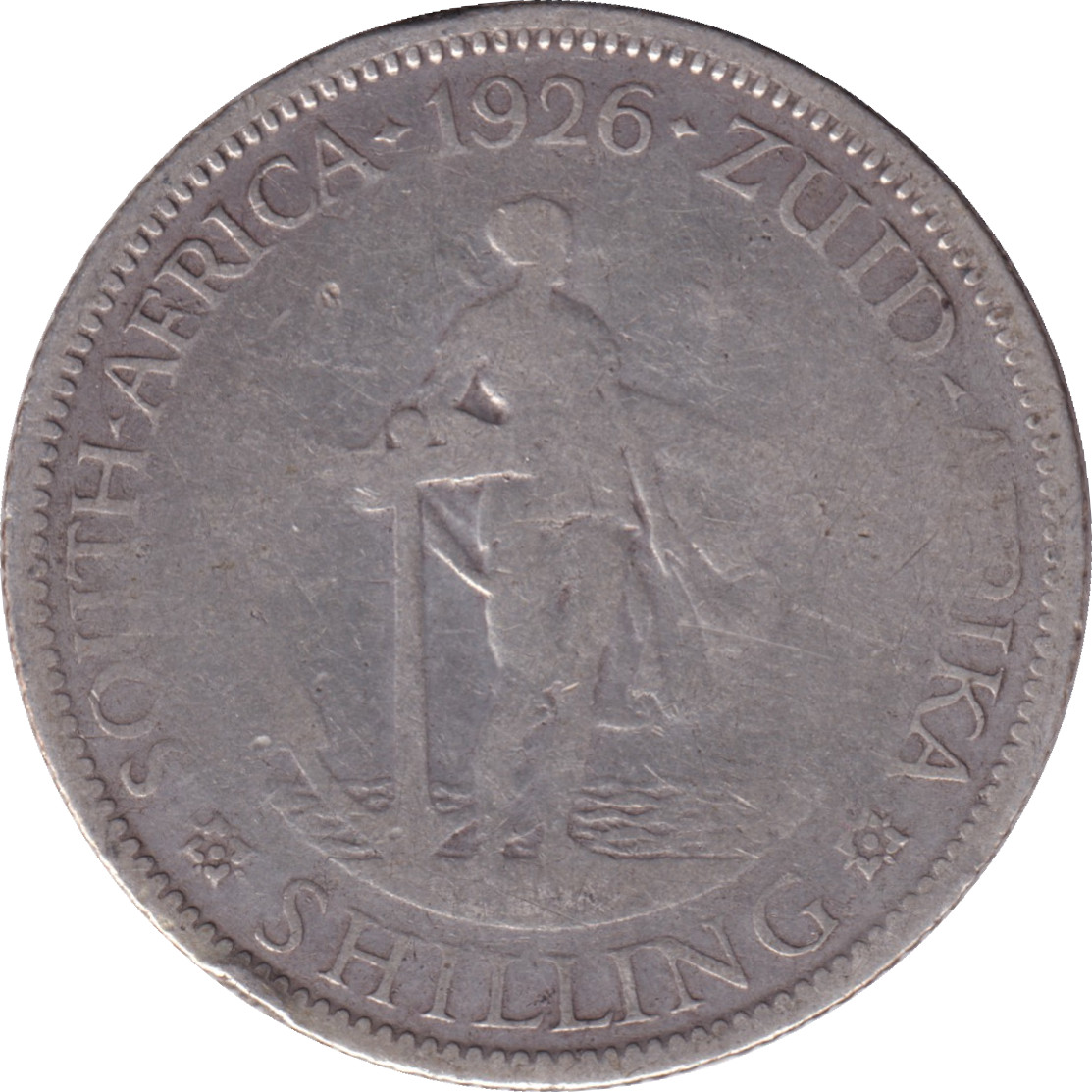 1 shilling - Georges V - Femme debout - Non cerclée