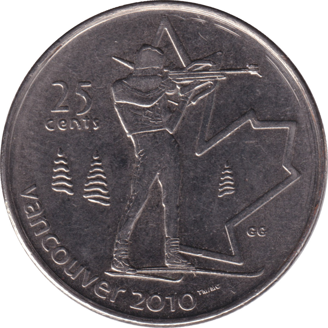 25 cents - Olympiades de Vancouver - Biathlon
