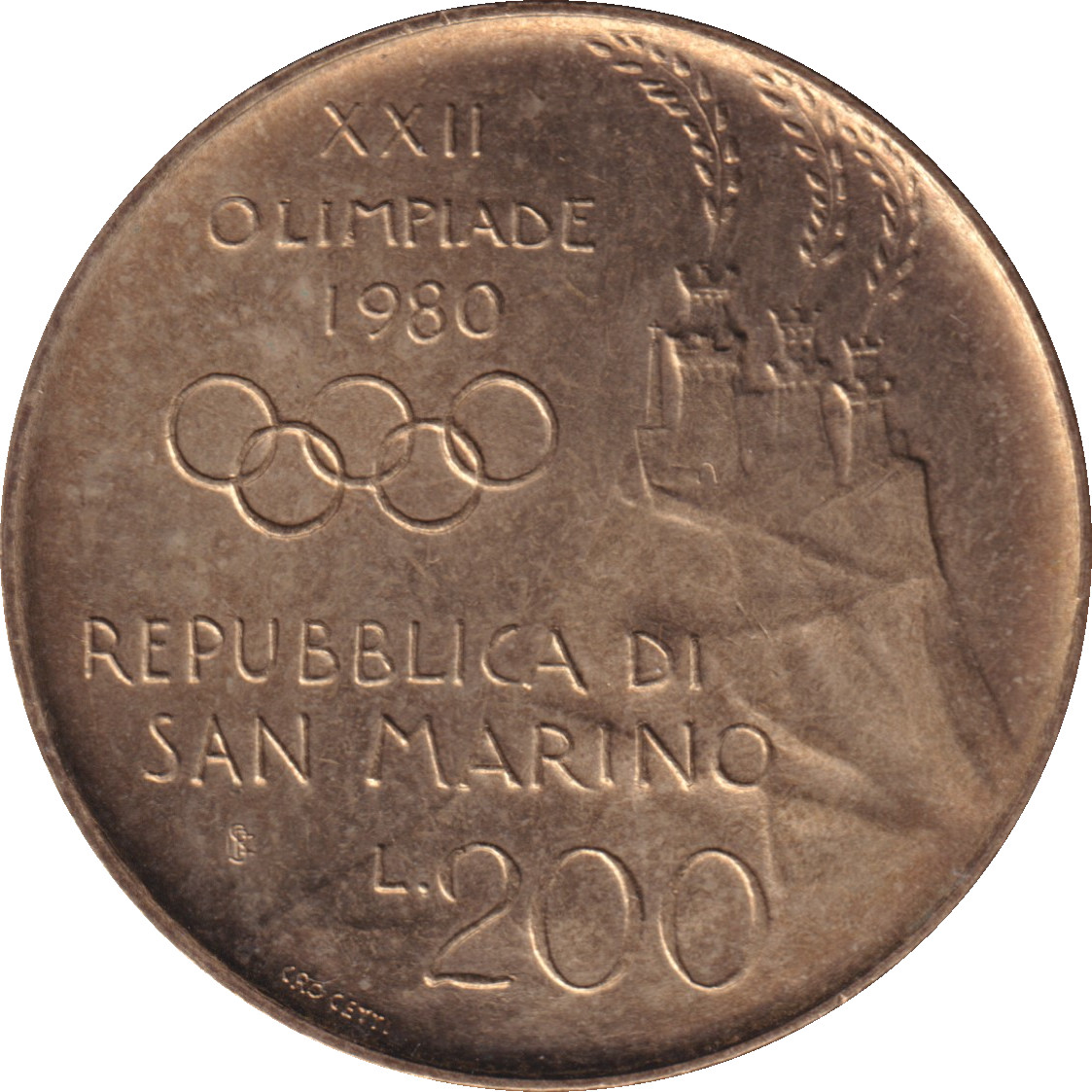 200 lire - Olympiades de Moscou 1980