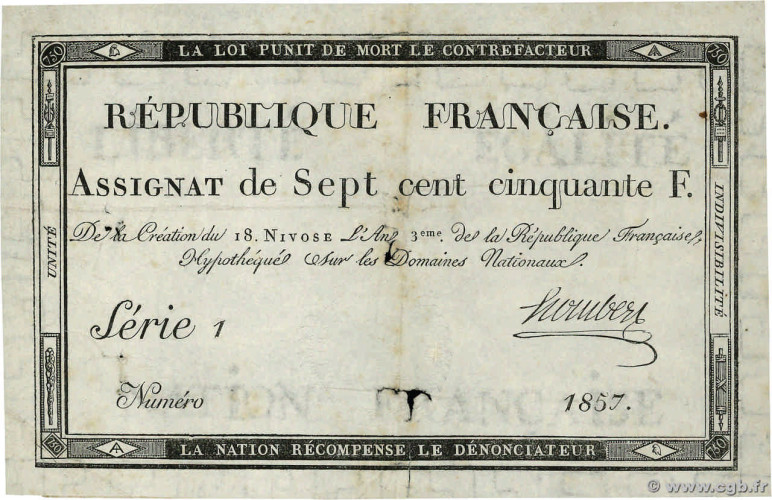 750 francs - Assignats