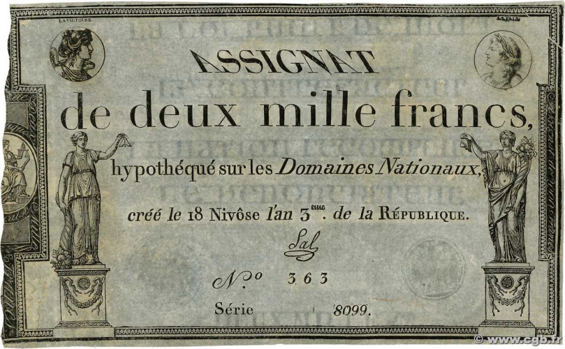 10000 francs - Assignats
