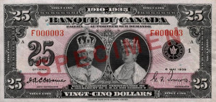 25 dollars - Bank of Canada
