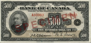 500 dollars - Banque du Canada