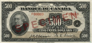 500 dollars - Bank of Canada