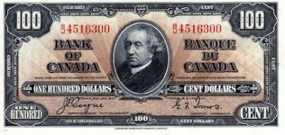 100 dollars - Banque du Canada