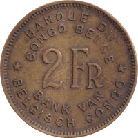 2 francs - Congo Belge