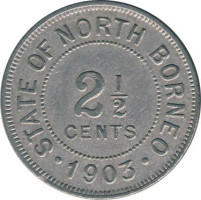 2 1/2 cents - Bornéo du Nord Britannique