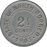 2 1/2 cents - Borneo Britannique