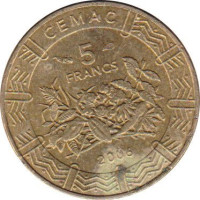 5 francs - États de l'Afrique Centrale