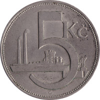 5 korun - Tchécoslovaquie