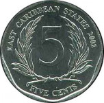 5 cents - Etats de la Caraïbe Orientale