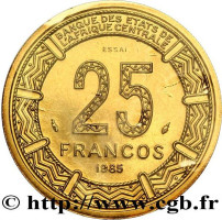 25 francos - Guinée Équatoriale