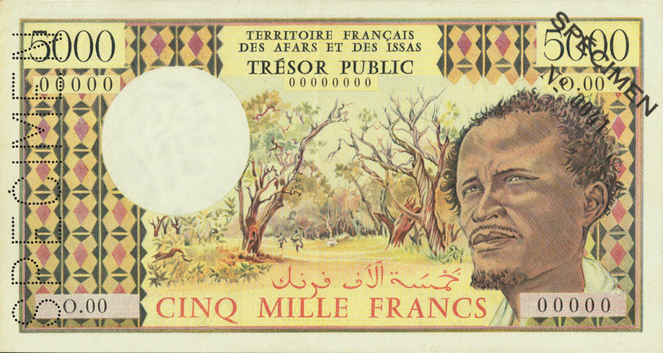 5000 francs - Afars et Issas