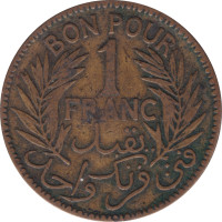 1 franc - French Protectorate