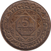 5 francs - Protectorat français
