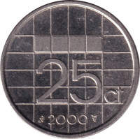 25 cents - Royaume des Pays-Bas