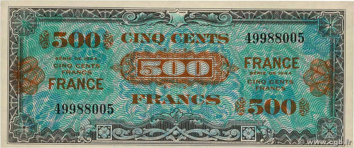 500 francs - Military Franc