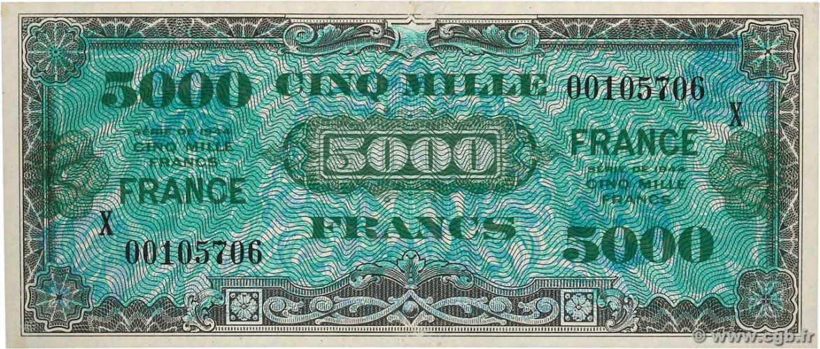 5000 francs - Military Franc