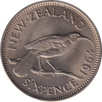 6 pence - Nouvelle Zélande