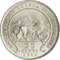 25 cents - Protectorat et Ouganda