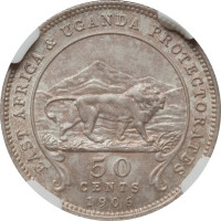 50 cents - Protectorat et Ouganda