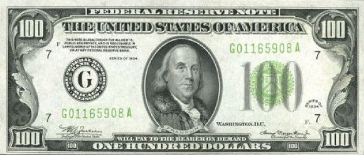 100 dollars - Small size notes