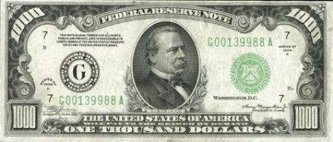 1000 dollars - Small size notes