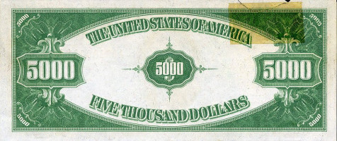 5000 dollars - Petits billets