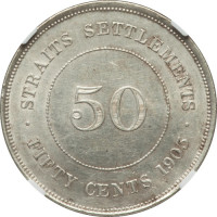 50 cents - Établissements des Détroits