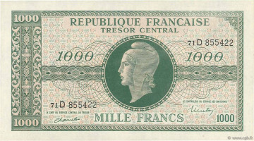 1000 francs - Trésor central