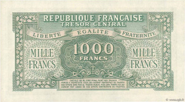 1000 francs - Trésor central