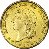 10 pesos - Etats-Unis de Colombie