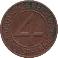4 pfennig - Weimar et Troisième Reich