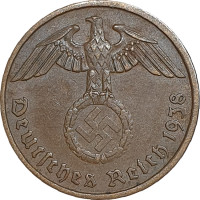 2 pfennig - Weimar and Third Reich