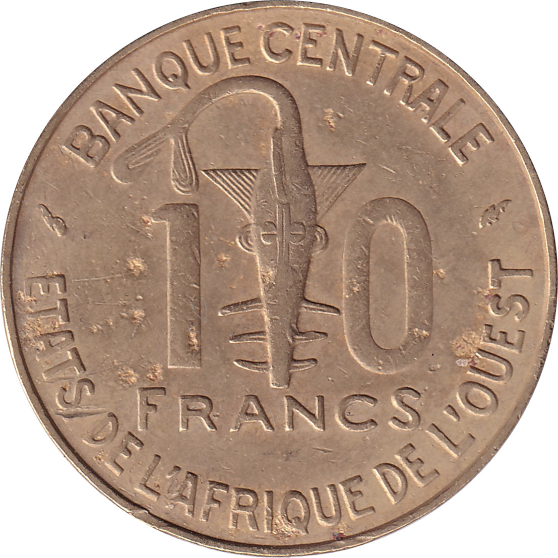 10 francs - Facing antelope