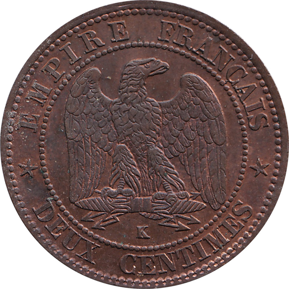 2 centimes - Napoléon III - Tête laurée