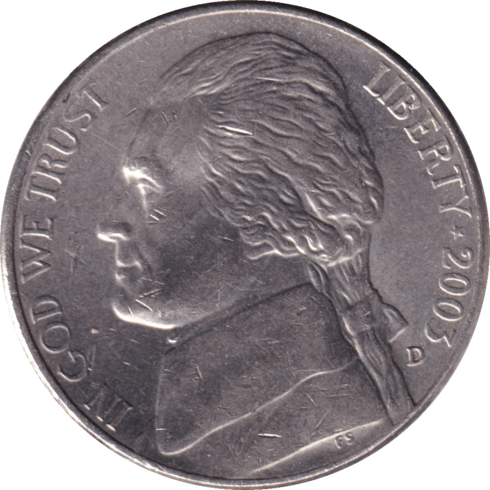 5 cents - Jefferson - Buste