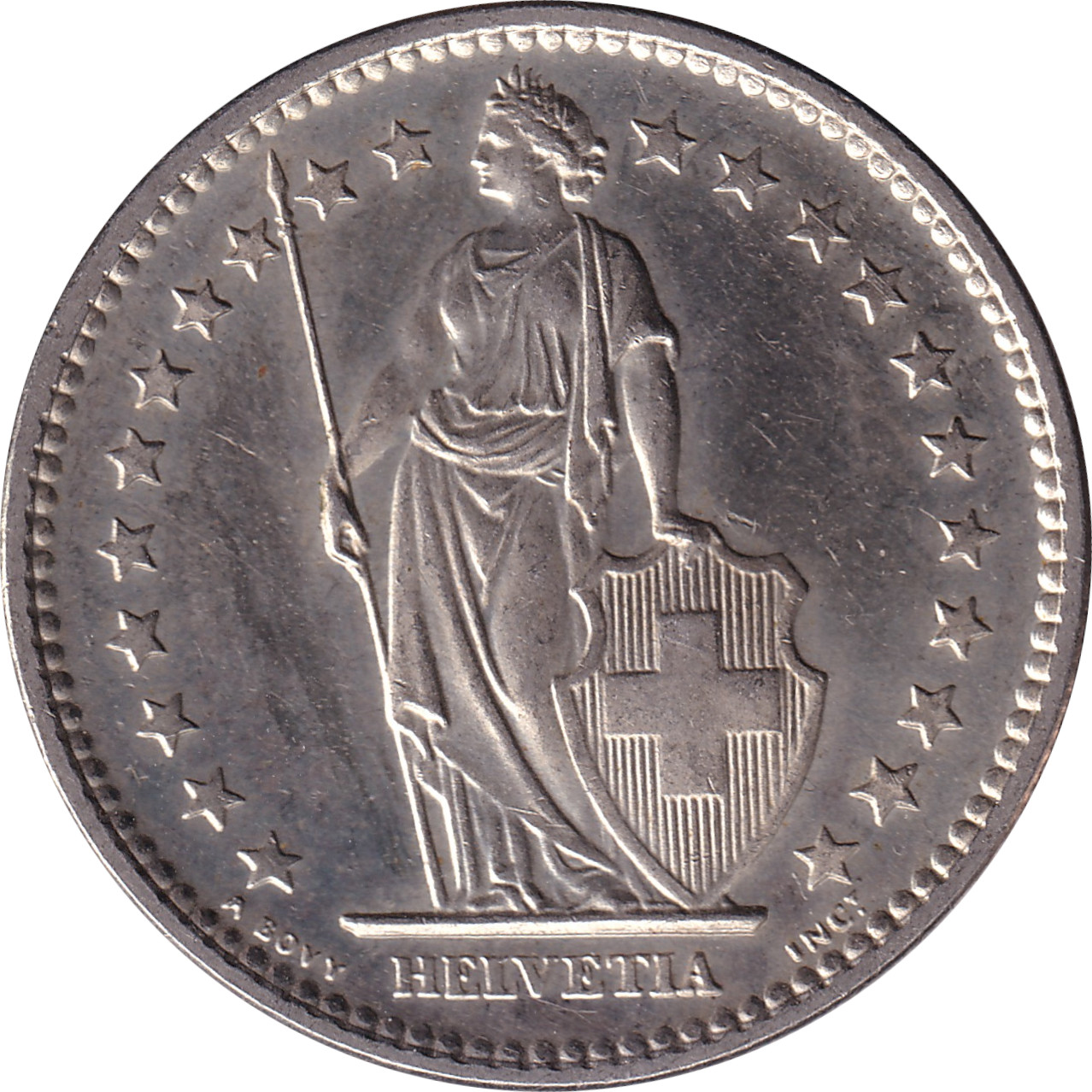 2 francs - Helvetia debout