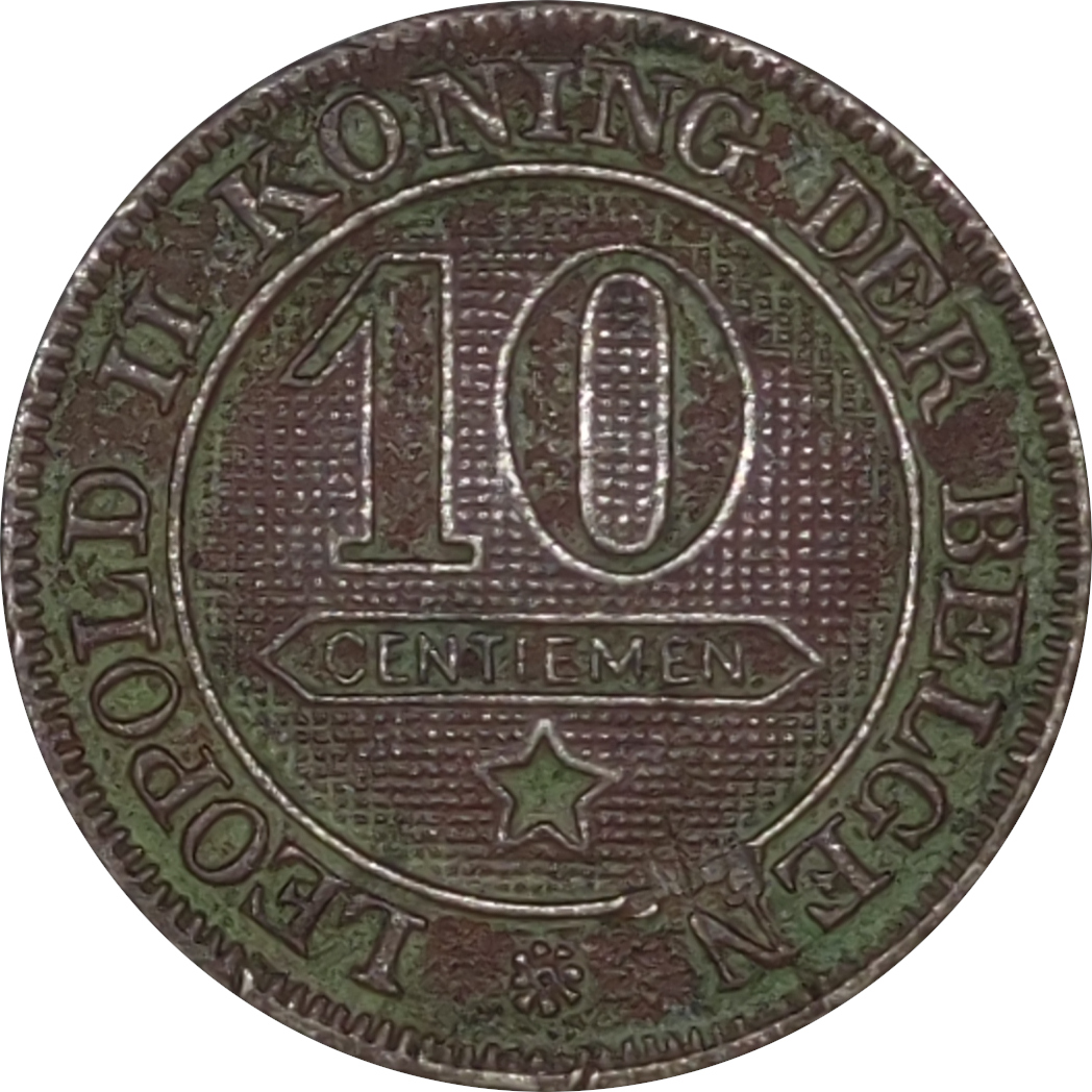 10 centimes - Léopold II - Lion héraldique