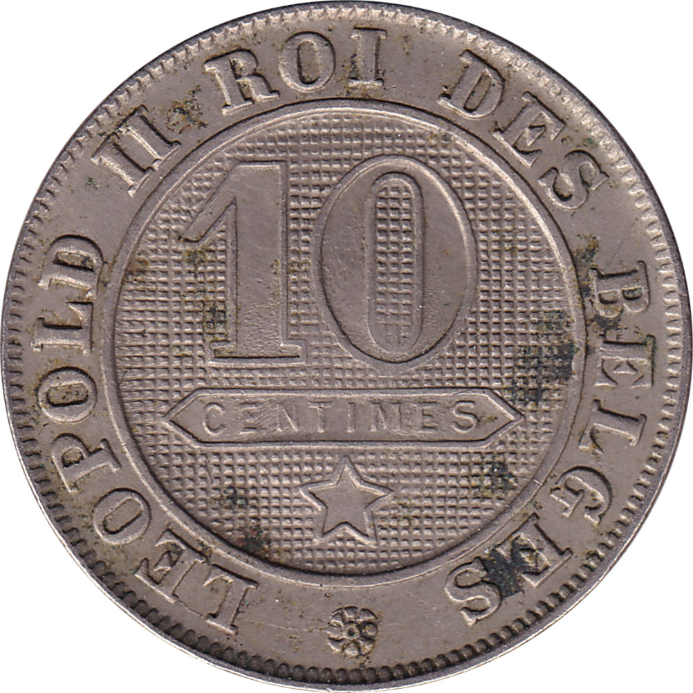 10 centimes - Leopold II - Lion héraldique