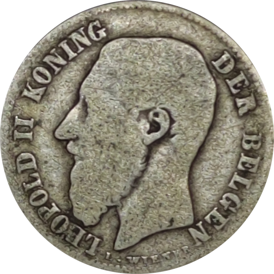 50 centimes - Léopold II - Tête jeune