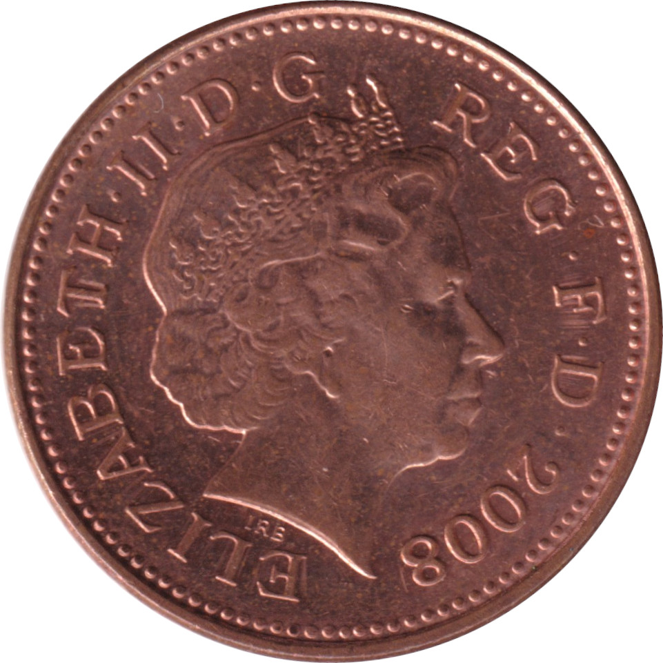 1 penny - Elizabeth II - Tête agée - Grille