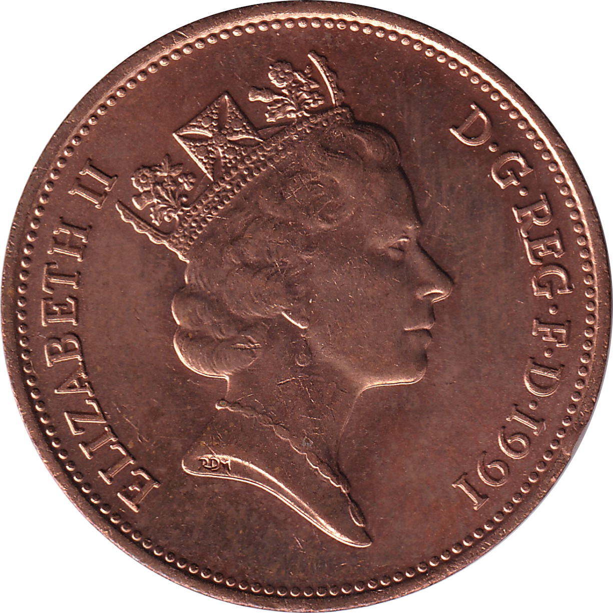 2 pence - Elizabeth II - Tête mature