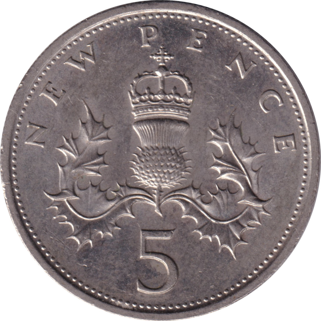 5 pence - Elizabeth II - Buste jeune