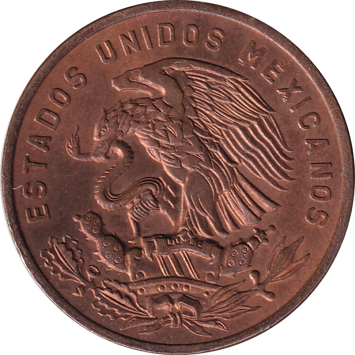 20 centavos - Aigle de profil - Bronze - Aigle plein