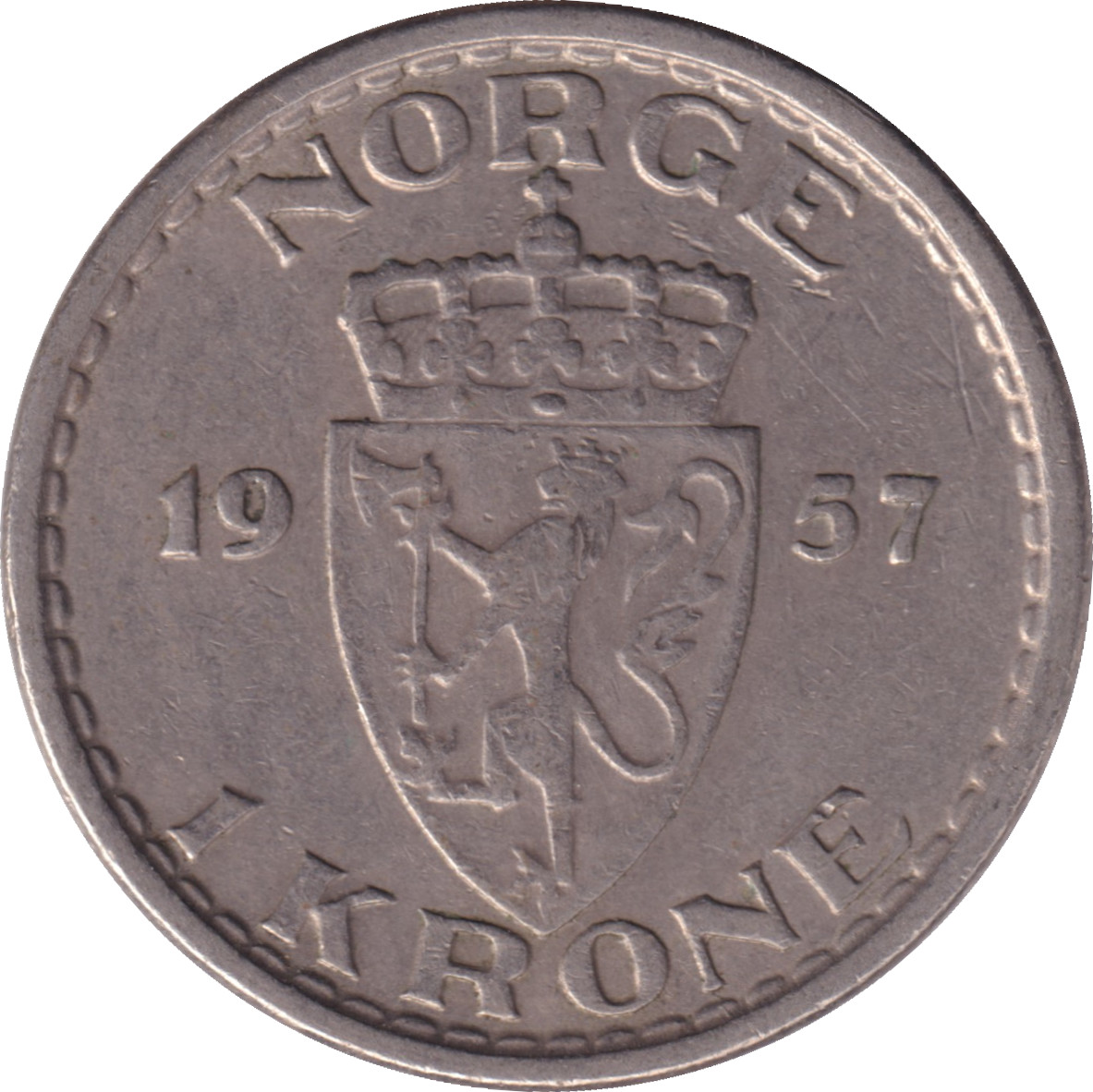 1 krone - Haakon VII - Monogramme
