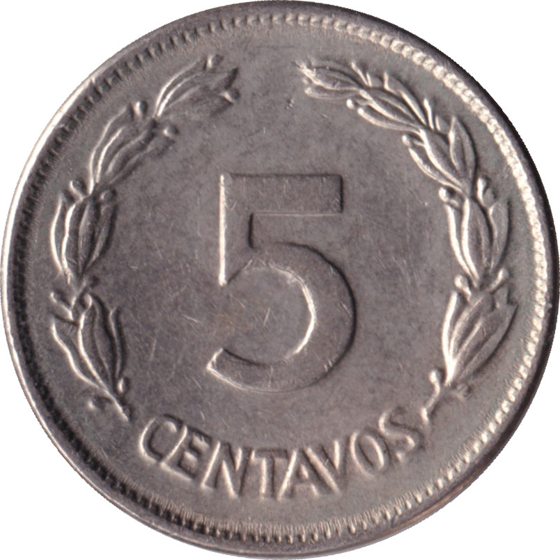 5 centavos - Armoiries - 5 CENTAVOS - Type 2