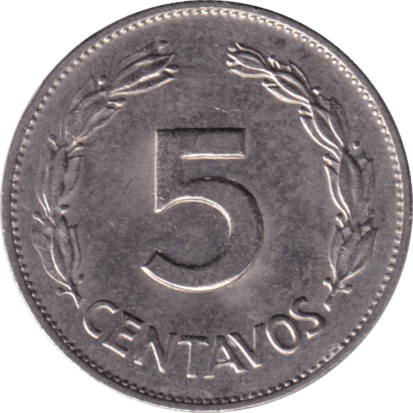5 centavos - Armoiries - 5 CENTAVOS - Type 2