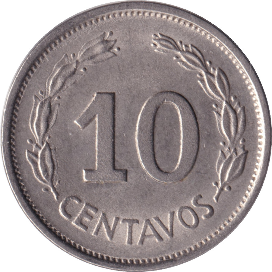 10 centavos - Armoiries - 10 CENTAVOS - Type 2